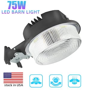 500-Watt Equivalent Integrated LED Brown 7800Lumens Dusk to Dawn Outdoor Area Light Flood Light 5500K Daylight