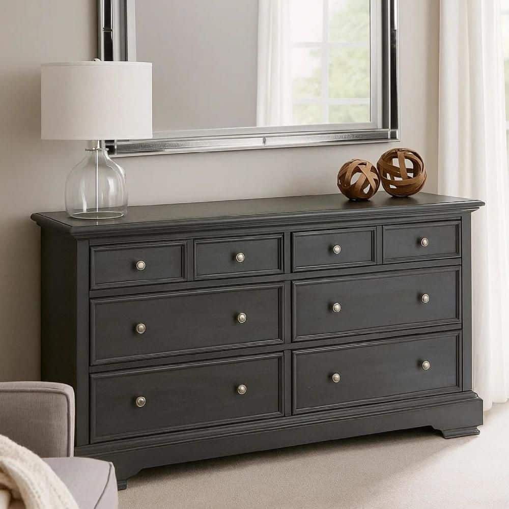 bedroom dresser mirrors Besdomus Gold Vintage Vanity Mirror: 32"x24" French Baroque Arched Mirror | Traditional Ornate Antique for Dresser/Powder Room/Entryway/Hallway Delicate essentials find a home in the grey felt Northlake White Dresser with Mirror