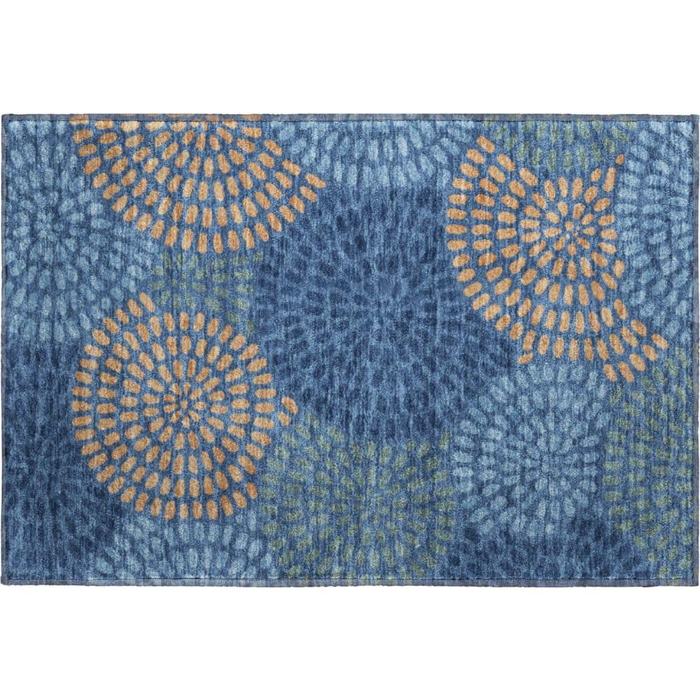 Mayfield Premium Machine Washable Abstract AMF2492 Navy 2 ft. x 3 ft. Accent Rug price history on PriceWatchPro