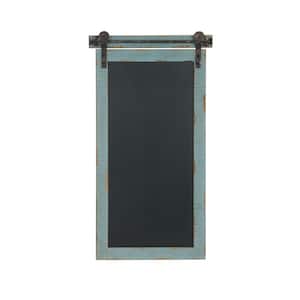 Wood Blue Sign Wall Decor with Chalkboard