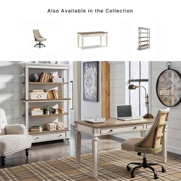 Signature DESIGN BY ASHLEY Realyn 60 in. Rectangular White/Brown 1