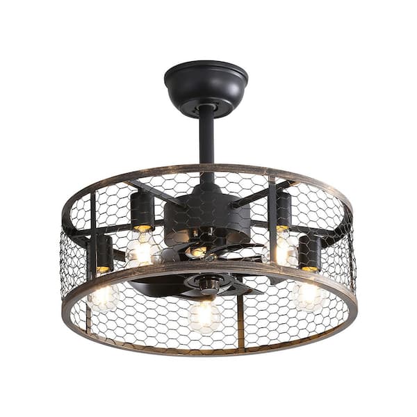 bessten Heracles 19.7 In. Classic Indoor Matte Black Ceiling Fan with Light and Remote and APP Control