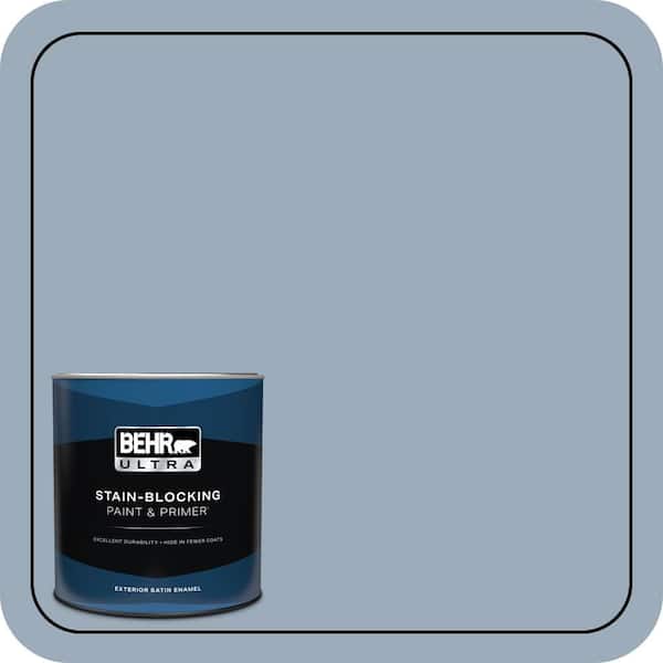 BEHR ULTRA 1 qt. #570F-4 Blue Willow Satin Enamel Exterior Paint & Primer
