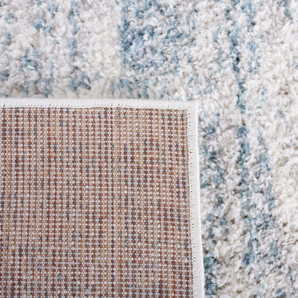 Ivory Synthetic Hand-knotted Shag Runner Rug 2' x 10'