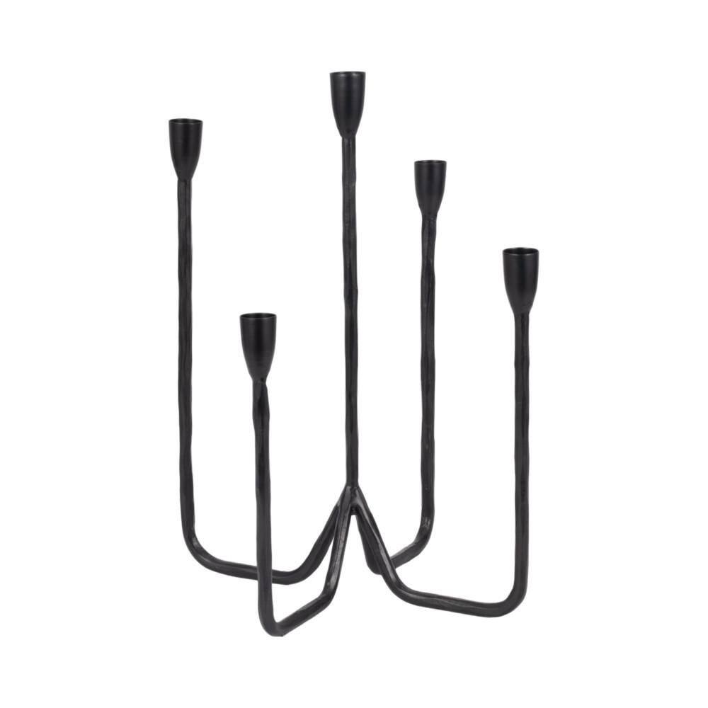 Black 16 in. Metal Modern Forged 5-Taper Candle Holder price history on PriceWatchPro
