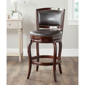 Pasquale 29 in. Brown Swivel Cushioned Bar Stool