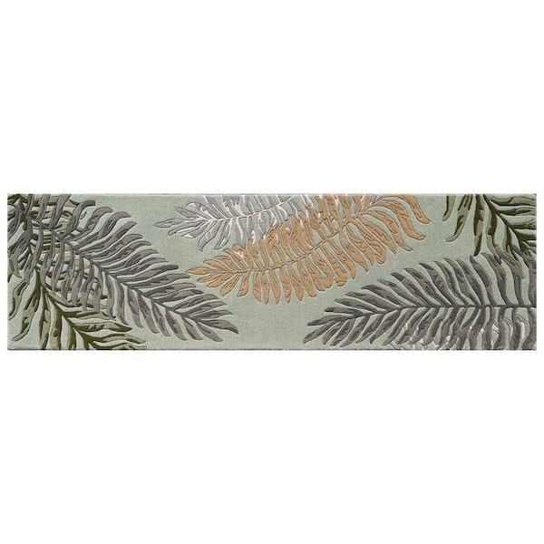 MILLERTON HOME Kai Light Sage 2 ft. x 8 ft. Neutral Coastal Hand-Tufted Wool Runner Rug