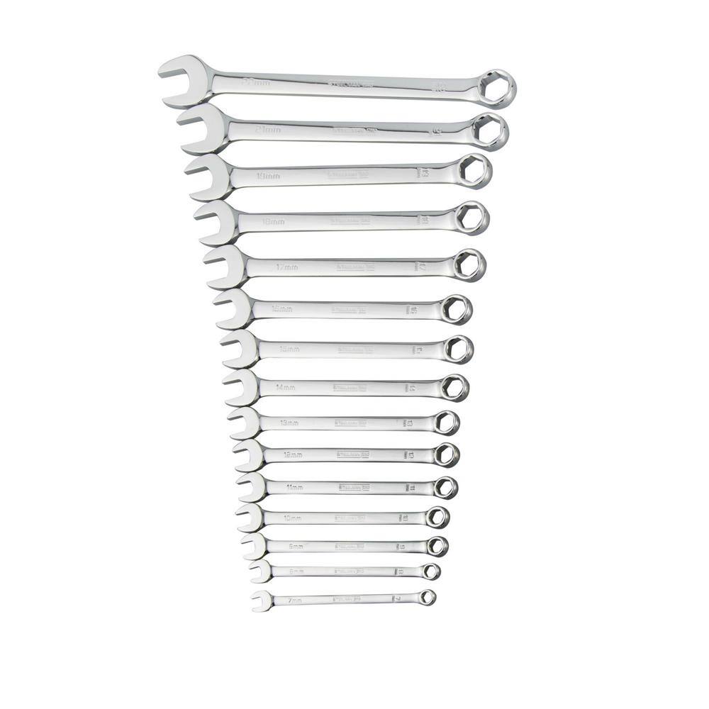 thumbnail image 2 of STEELMAN 16-Piece Metric 6-Point Combination Wrench Set – 7-24mm, Chrome Vanadium, 78331 2 of 5