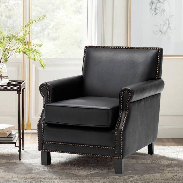 black leather retro chair