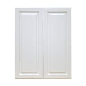 Newport Ready to Assemble 30x36x12 in. 2-Door Wall Cabinet with 2-Shelves in Classic White