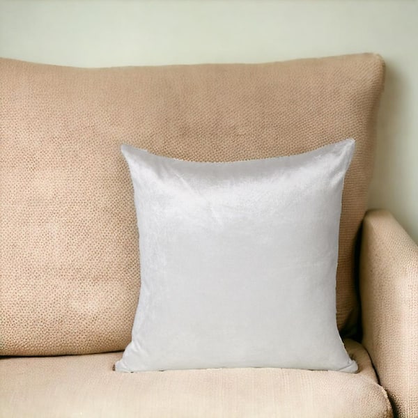 HomeRoots White Solid Polyester 22 in. x 22 in. Throw Pillow
