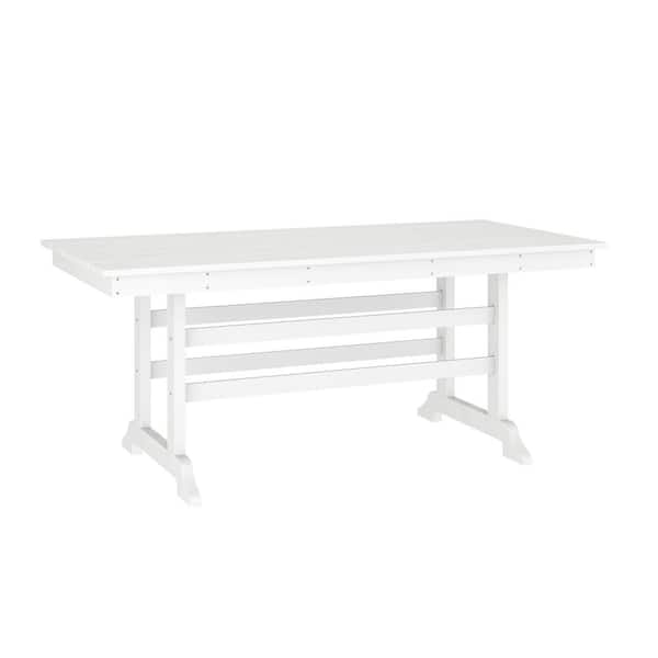 Carnegy Avenue White Rectangle Plastic Outdoor Side Table