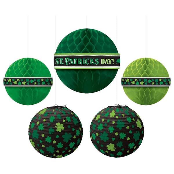 Amscan St. Patrick's Day Paper Ball Decoration Assortment (5-Count)