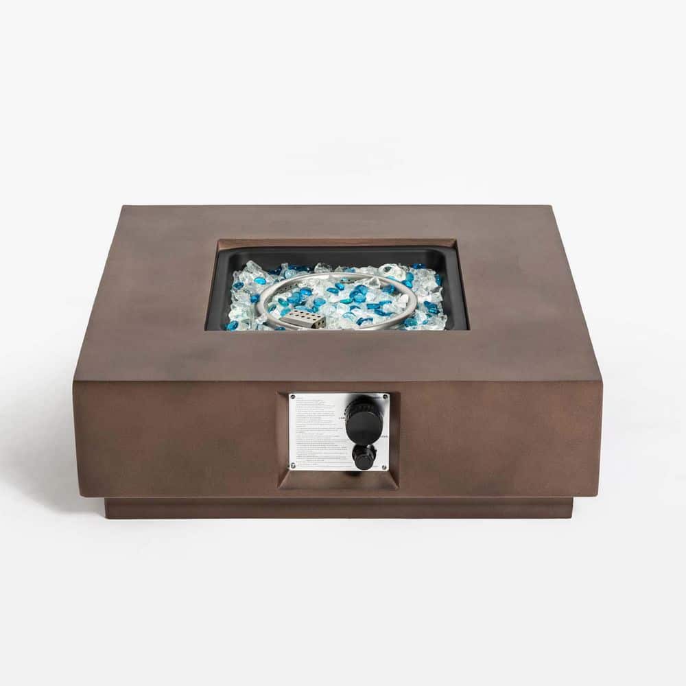 Brown Concrete Outdoor Fire Pit Table Propane Fire Pit Patio Gas Fire pit