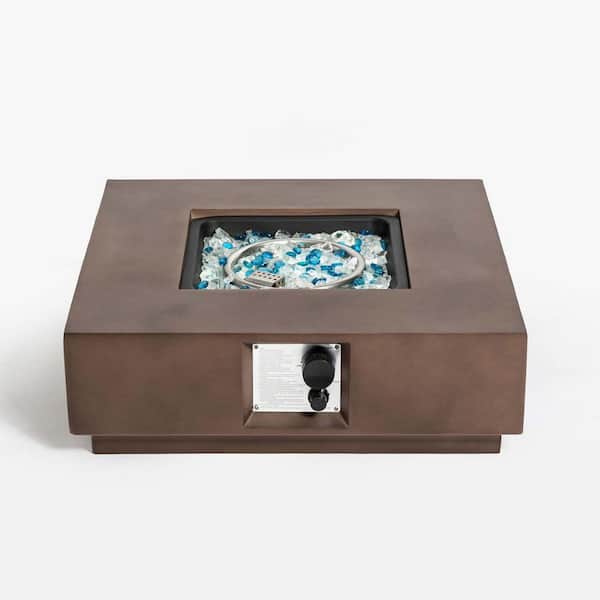 Unbranded Brown Concrete Outdoor Fire Pit Table Propane Fire Pit Patio Gas Fire pit
