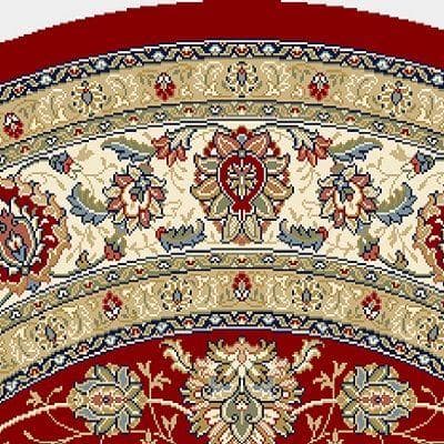 Vaughan Red/Ivory 8 ft. x 8 ft. Round Indoor Area Rug