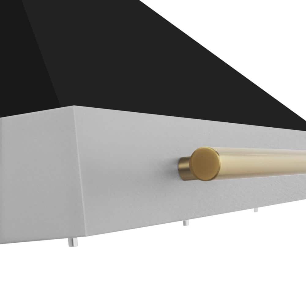 36" Stainless Steel Convertible Range Hood with Gold Handle