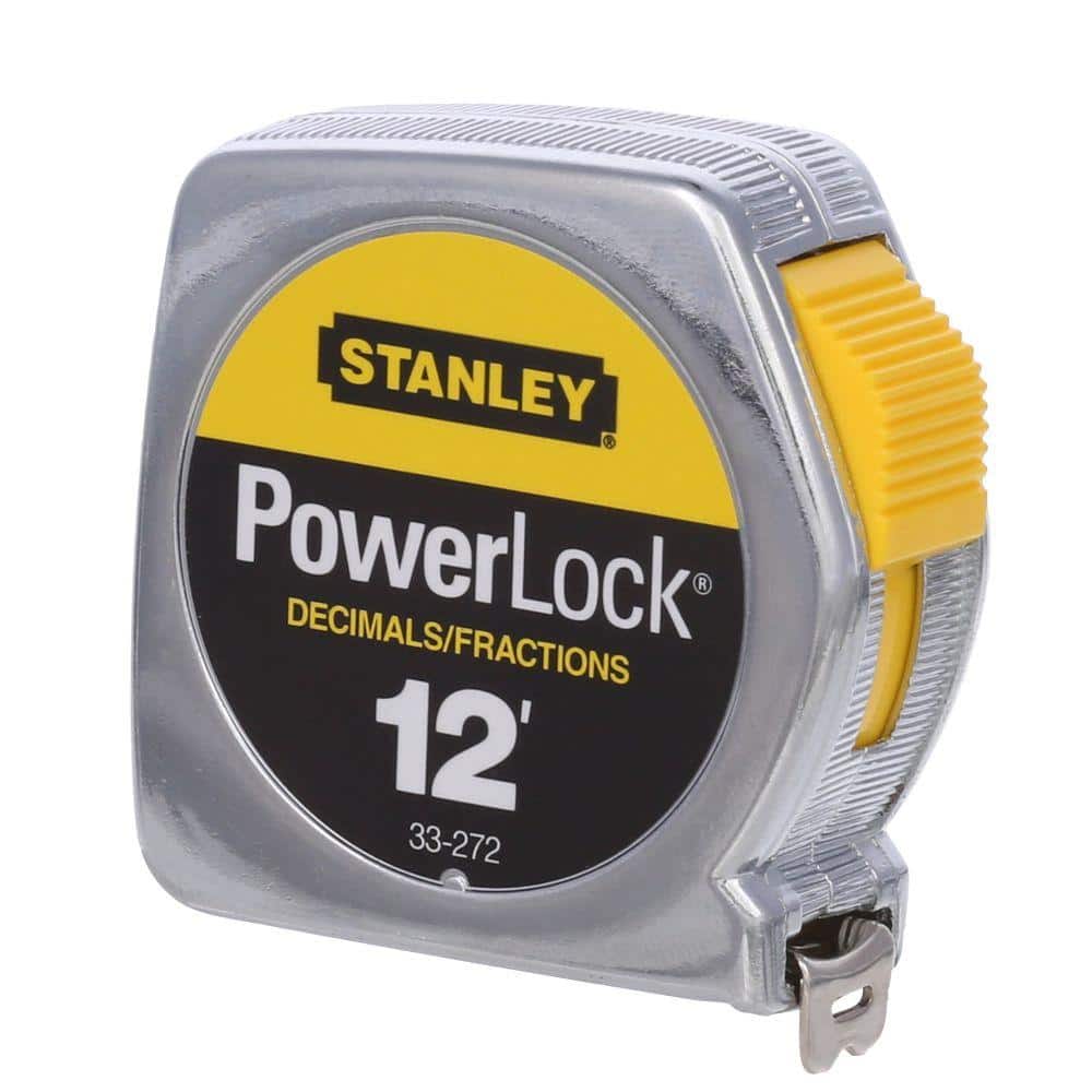 Stanley 12 ft. PowerLock Tape Measure w/ Decimal Scale 33-272 - The Home  Depot