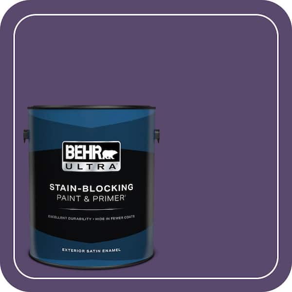 BEHR ULTRA 1 gal. #P570-7 Proper Purple Satin Enamel Exterior Paint & Primer