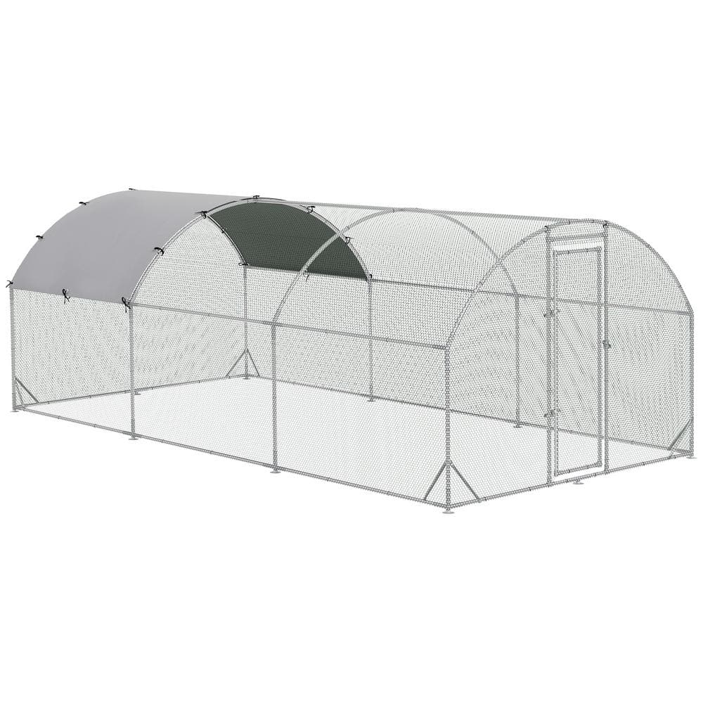9.2 ft. x 18.7 ft. x 6.5 ft. Walk-in Chicken Coop Metal Chicken Run with Waterproof and Anti-UV Cover, Poultry Fence price history on PriceWatchPro