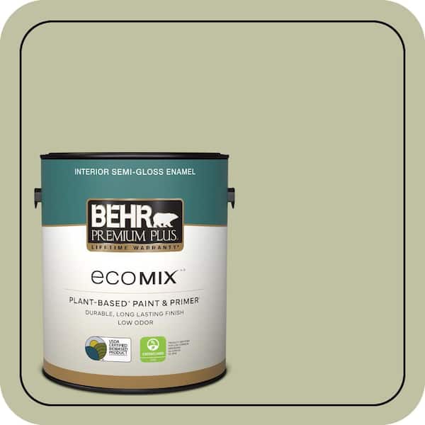 1 gal. #S370-3 Sage Brush Semi-Gloss Enamel EcoMix Plant-Based Interior Paint & Primer