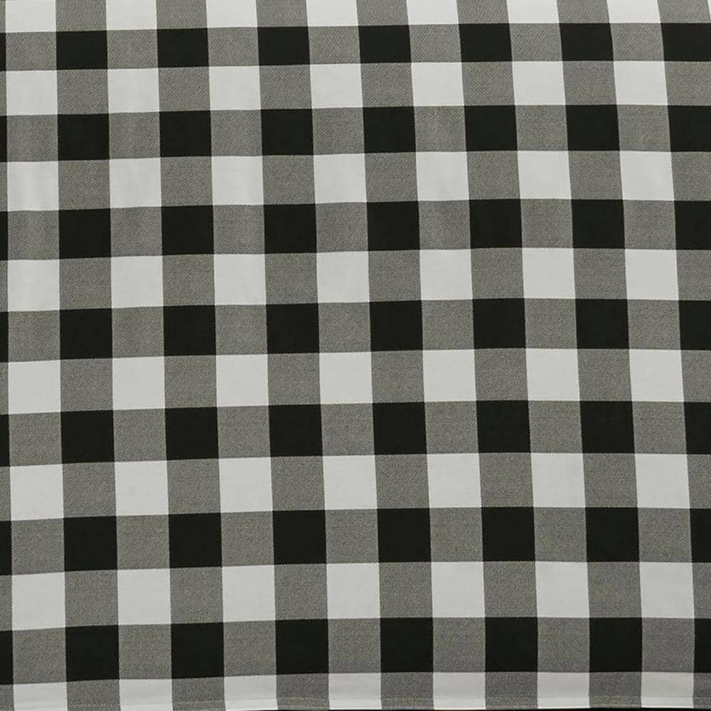 Twin Black and White Cotton Plaid Duvet Cover Set