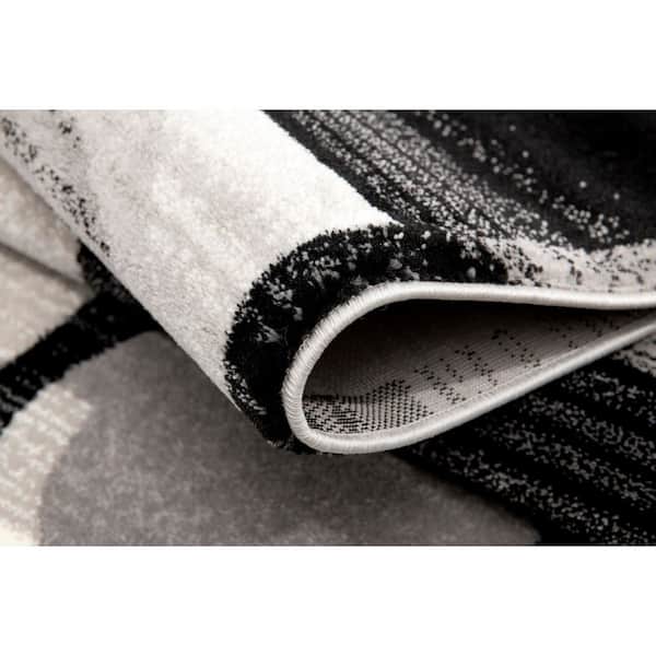 Montage, Black Grey, Checkered 2 ft. x 30 ft. Geometric Indoor Runner Rug