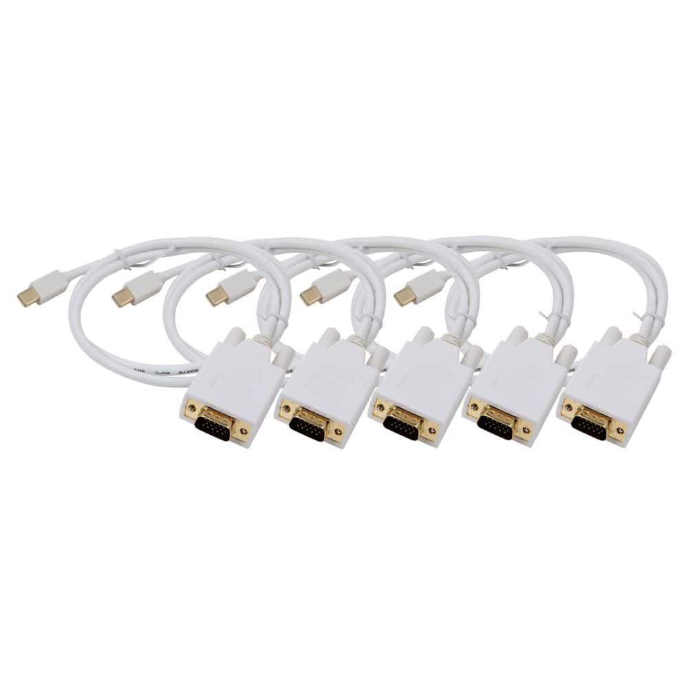15 Feet Mini Display Port to VGA (32AWG) Cable White 5-Pack price history on PriceWatchPro