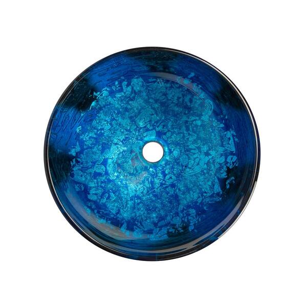 Eden Bath Vibrant Blue Foil Glass Vessel Sink EB_GS63 - The Home Depot