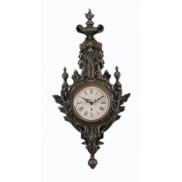 Antique Reproductions 25 in. x 13 in. Teardrop Shape Antique Green Wall Clock