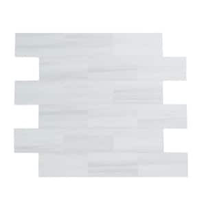 White 11.6 in. x 11.4 in. x 0.12 in. PVC Mixed Metal Peel and Stick Backsplash (10-Pack)