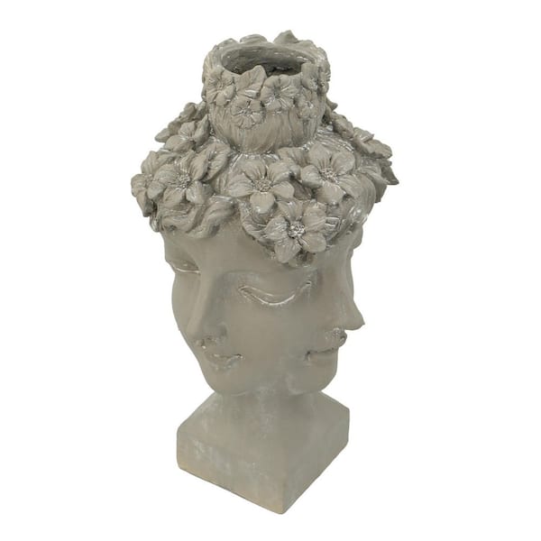 9.1 in. Gray Plastic Garden Statue