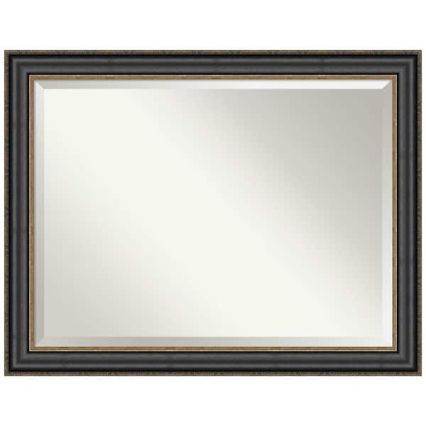 Amanti Art Thomas 45.75 in. x 35.75 in. Modern Rectangle Framed Black Bronze Bathroom Vanity Mirror