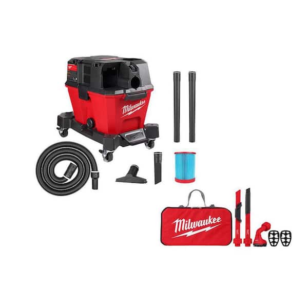 M18 FUEL 6 Gal. Cordless Wet/Dry Shop Vacuum W/AIR-TIP 1-1/4 in. - 2-1/2 in. Crevice and Utility Nozzle Automotive Kit