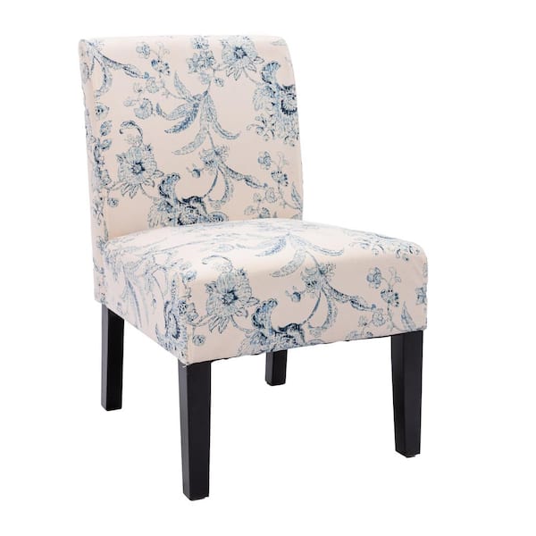 Tatahance Blue Flower Fabric Side Chair (Set of 2)