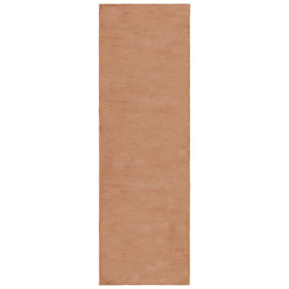 Faux Rabbit Fur Tan 3 ft. x 8 ft. Solid Flokati Runner Rug price history on PriceWatchPro