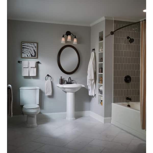 Banbury 4-Piece Bath Hardware Set with 24 in. Towel Bar Toilet Paper Holder in Mediterranean Bronze