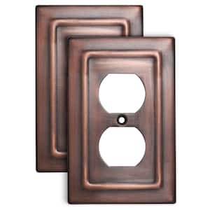 Architectural 1-Gang Antique Copper Duplex/Outlet Metal Wall Plate (2-Pack)