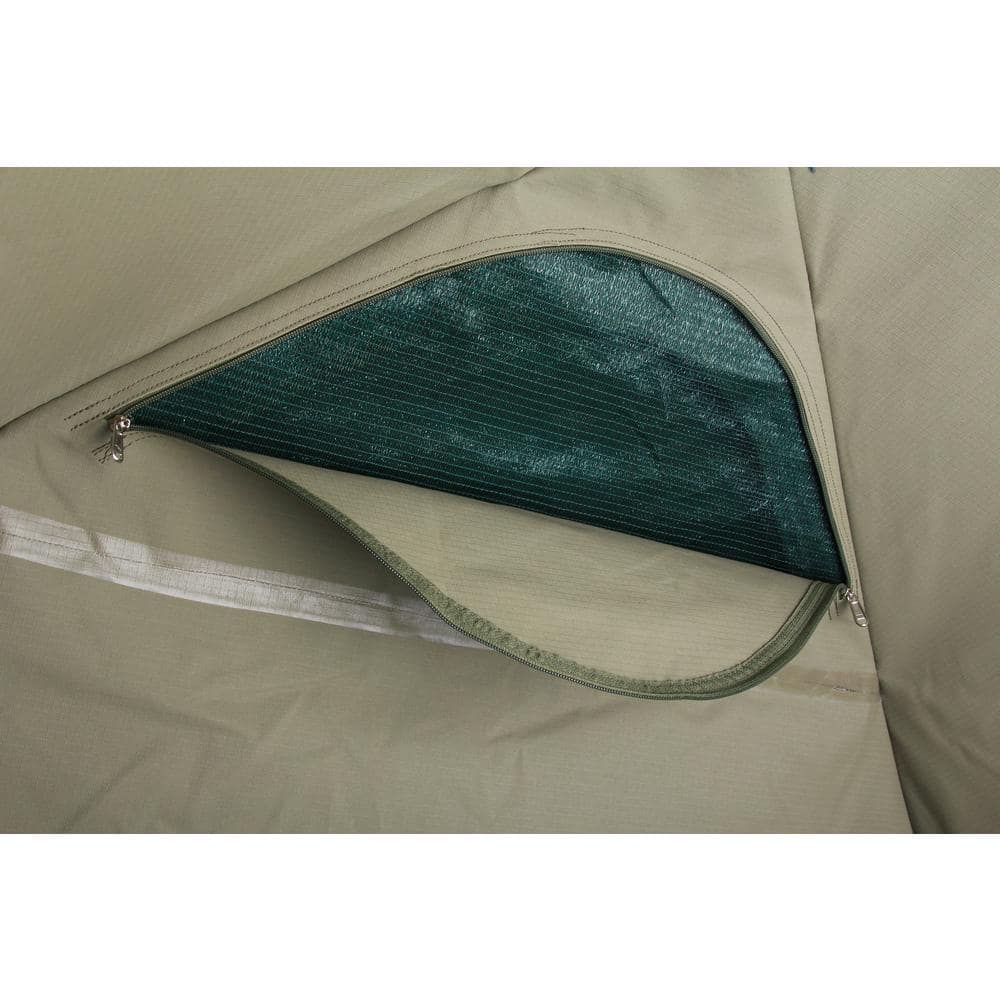 Green Canvas 6-Person Dome Camping Tent with Carry Bag