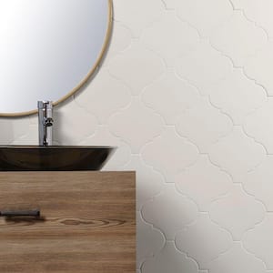 Ardor Arabesque White 4.7 in. x 8 in. Metallic Porcelain Wall Tile (6.34 sq. ft./Case)