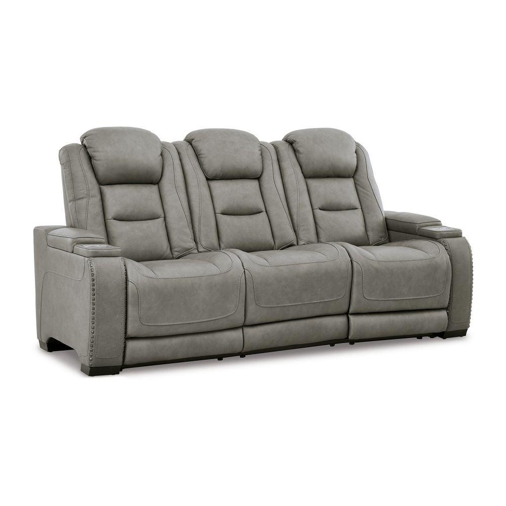 Benjara 40 In. Straight Arm Leather Straight Rectangle Power Reclining ...