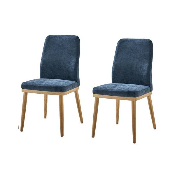 JAYDEN CREATION Manuel Mid-century Modern Upholstered Dining Chair Set of 2-NAVY