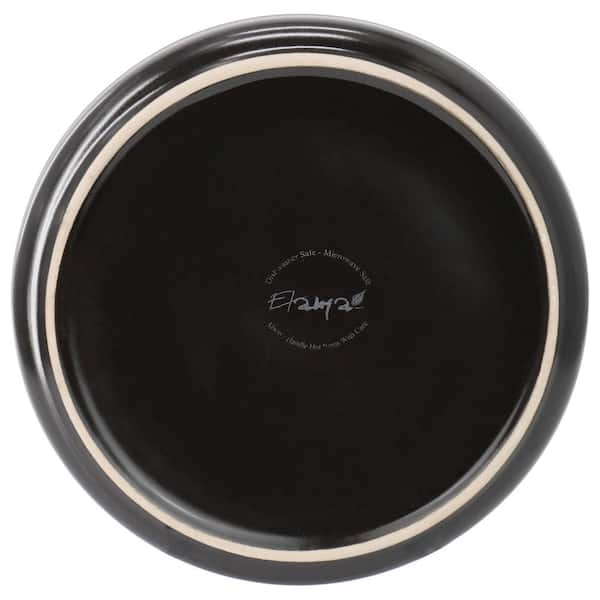Elama 16-Piece Lux Matte Black Dinnerware Set 985121836M - The