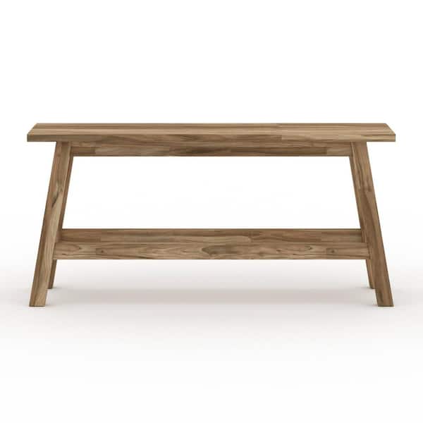 RST BRANDS 18 in. Leland Natural in Laminate Wood Bench