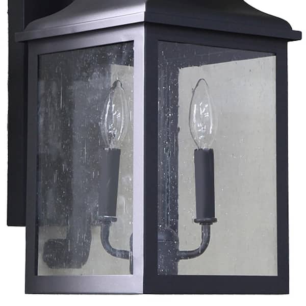 Morgan 2-Light Black Outdoor Wall Lantern Sconce ELW2283BL - The