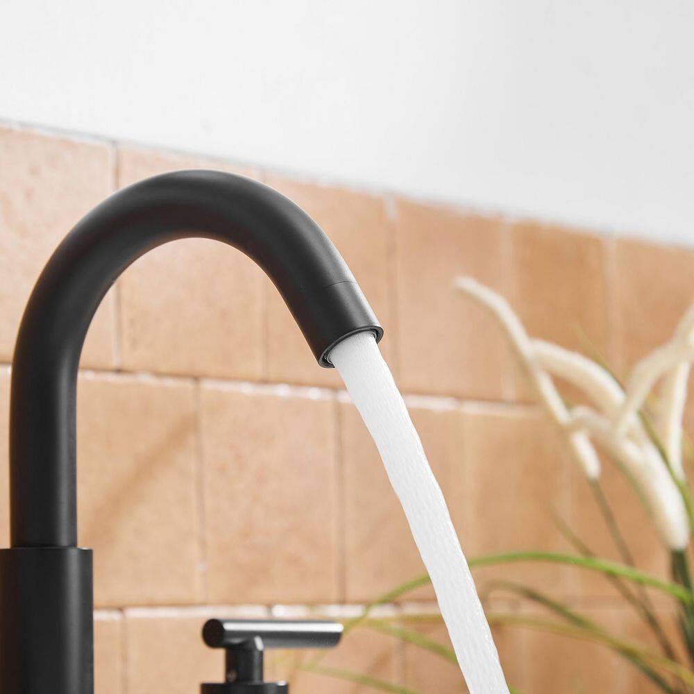 Matte Black 8-Inch Widespread Double Handle Bathroom Faucet