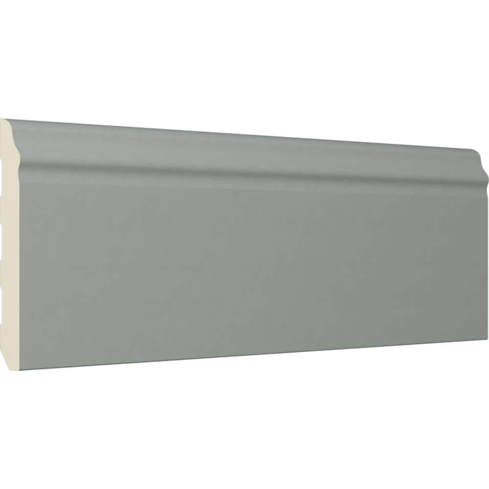 Primed Gray Polyurethane Geometric Baseboard Moulding Sample