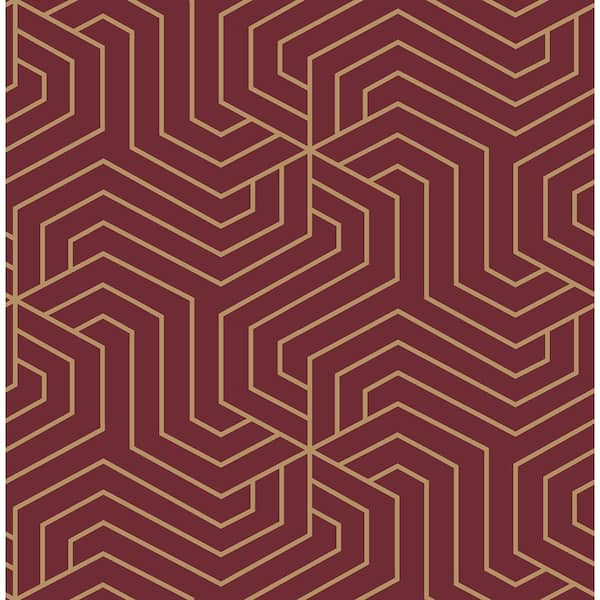 Unbranded Burgundy Ramsey Peel and Stick Wallpaper Sample