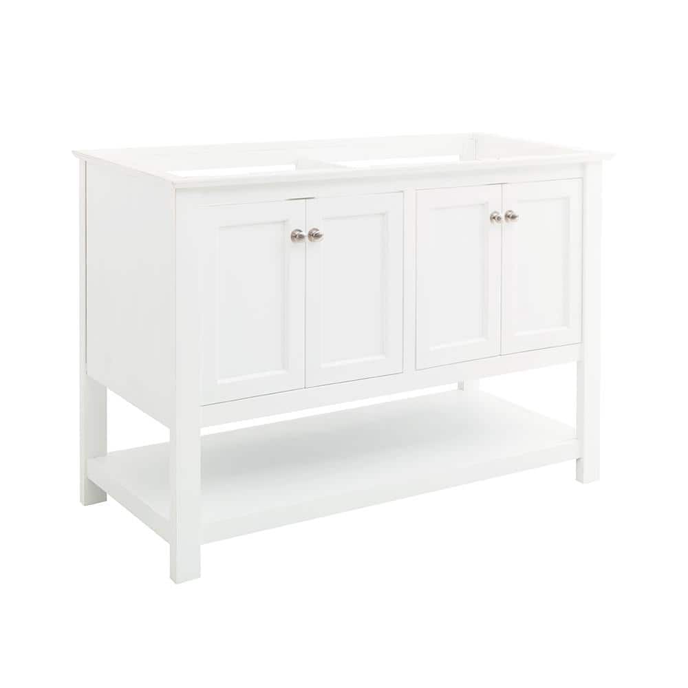 Fresca Manchester 48 In W Bathroom Double Bowl Vanity Cabinet Only In White Fcb2348wh D The Home Depot