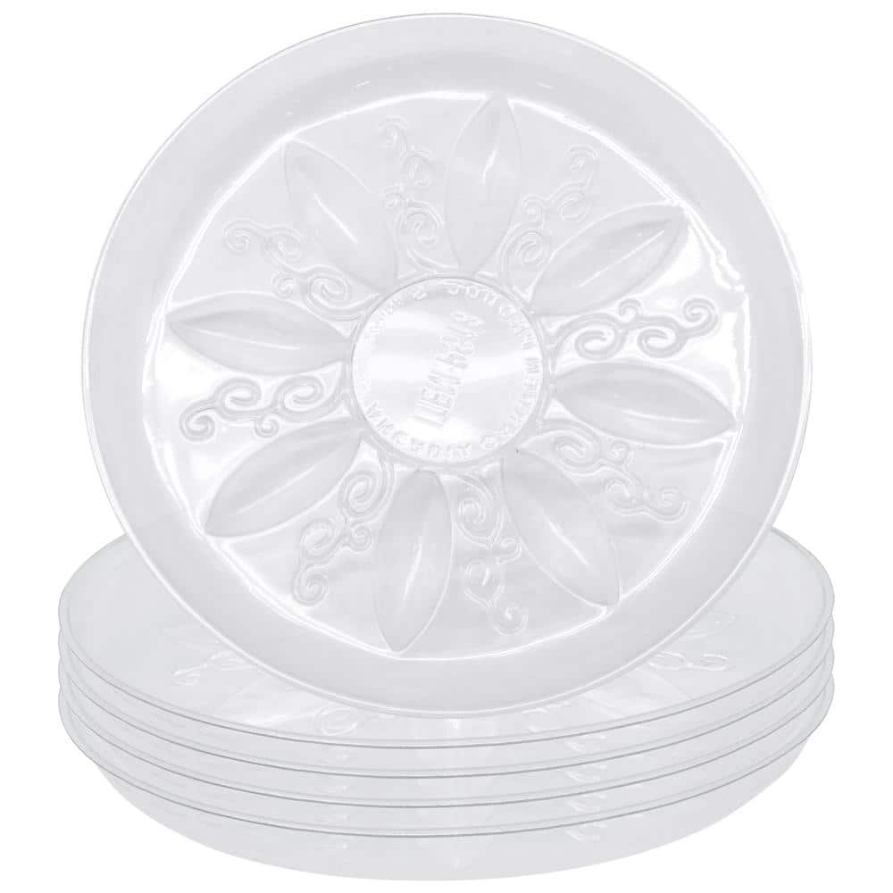 Heavy-Duty 10 in. Dia. Clear Plastic Saucer (5-Pack)